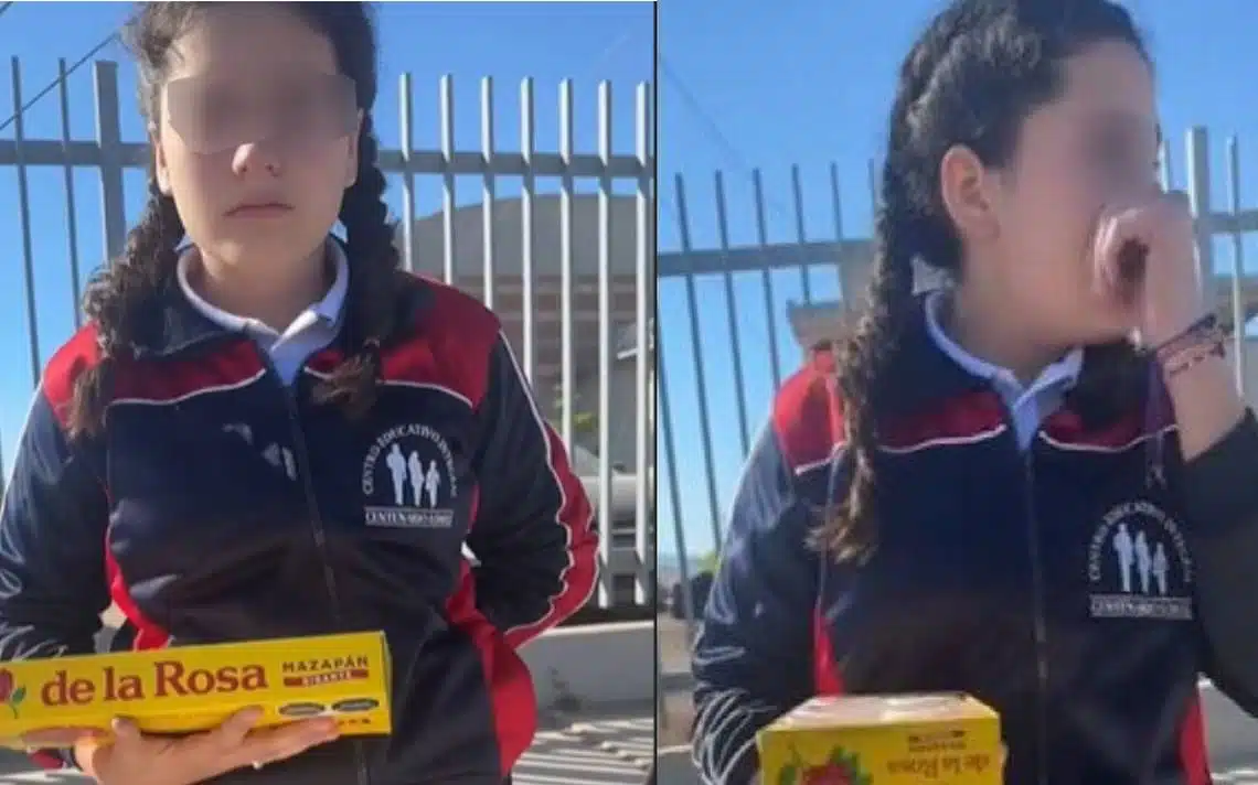 VIDEO: ¡Dura lección! Padre pone a vender mazapanes a su hija afuera de la escuela; dijo que ya no quería estudiar