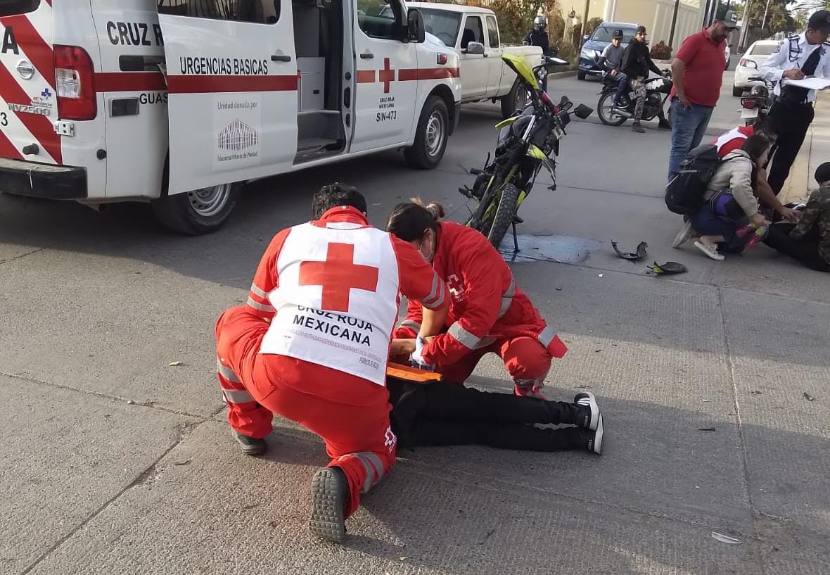 Cuatro motociclistas lesionados arrojan accidentes en Guasave