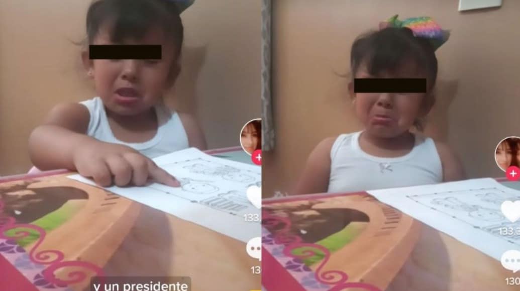 Niña llora por Benito Juárez