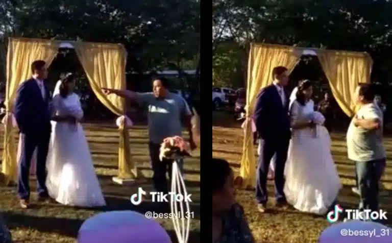 Padre interrumpe boda al ver a su yerno casarse con otra