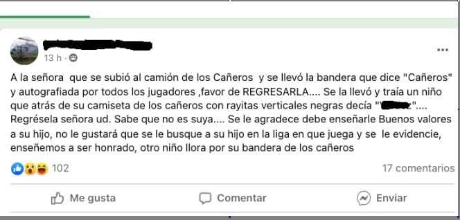 Robo bandera Cañeros Los Mochis
