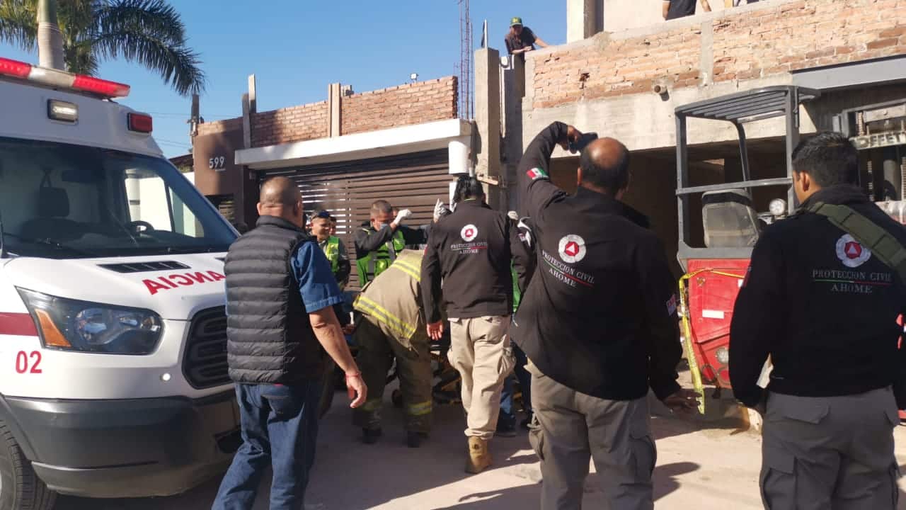 Trabajador cayó y se encajó una varilla