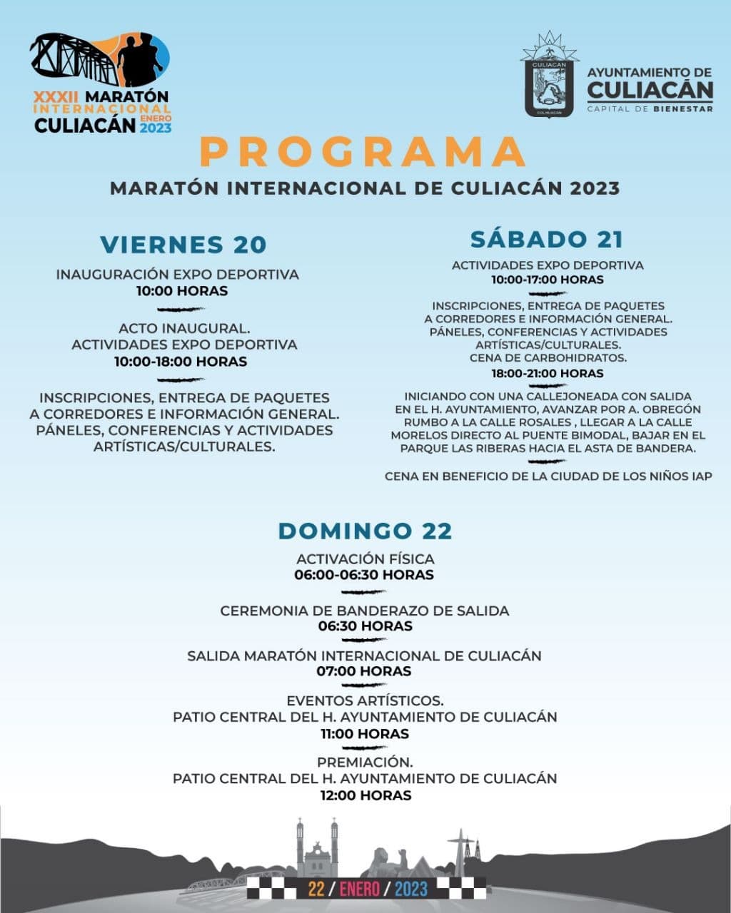 ¡Actividades listas! Este es el calendario de la Expo Deportiva del Maratón Internacional de Culiacán 