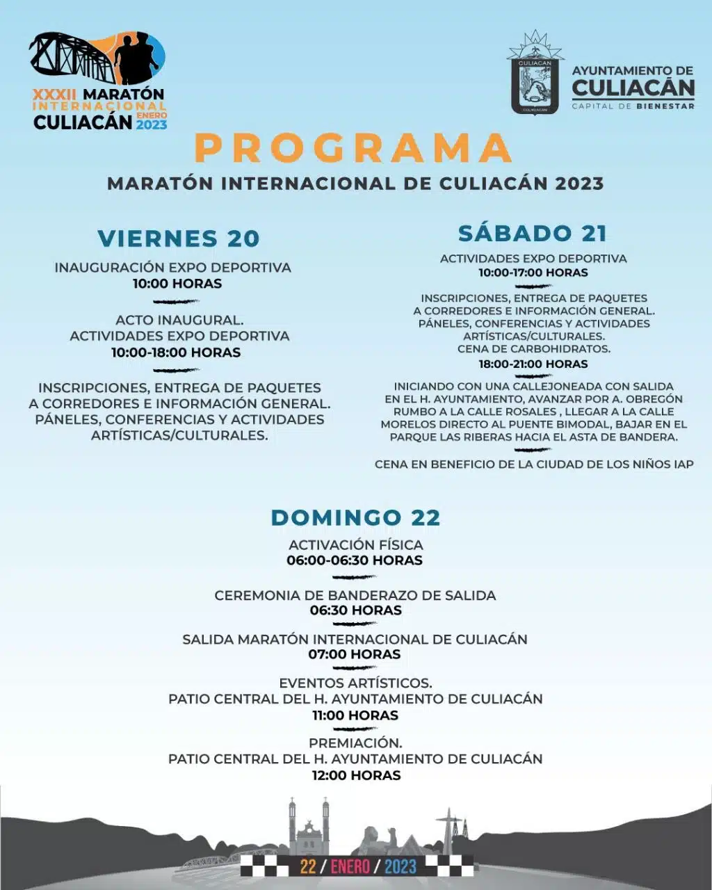 ¡Actividades listas! Este es el calendario de la Expo Deportiva del Maratón Internacional de Culiacán 