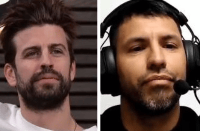 Piqué y Kun Agüero
