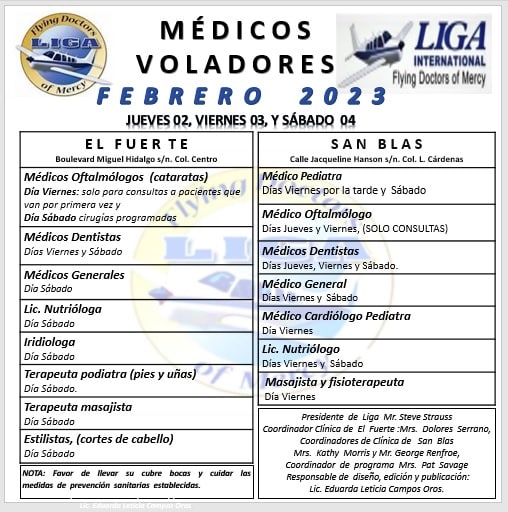  especialistas de los Médicos Voladores