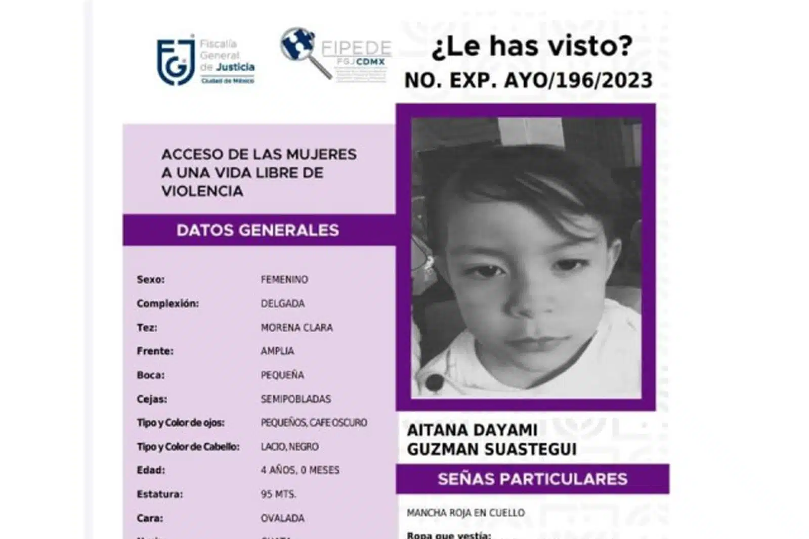 ¡Ayuda a encontrarla! Familia de CDMX busca a niña de 4 años que desapareció hace 19 días