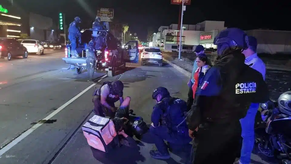 Atropellan a motociclista; es auxiliado por Policías Estatales en Culiacán