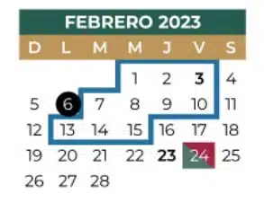 Calendario SEP Febrero 2023