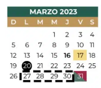 Calendario SEP Marzo 2023
