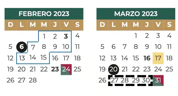 Calendario escolar 2023 SEP