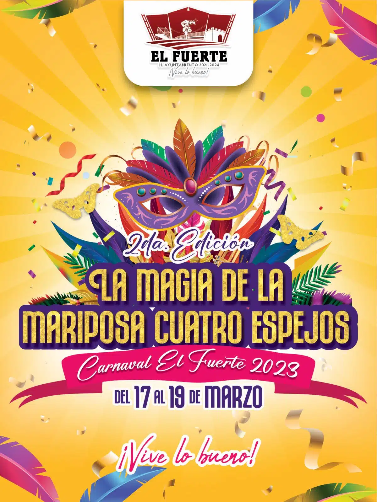 Anuncian Carnaval “La Magia de la Mariposa Cuatro Espejos en El Fuerte