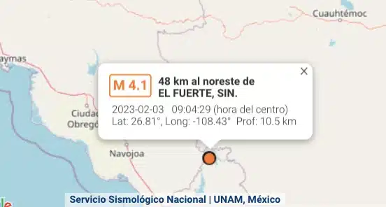 Temblor Norte Sinaloa
