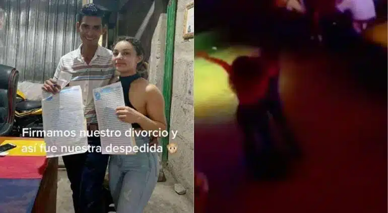 VIDEO: ¡Vaya manera! Pareja firman su divorcio y lo festeja haciendo un último baile
