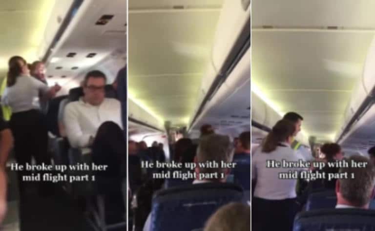Pareja rompe en vuelo