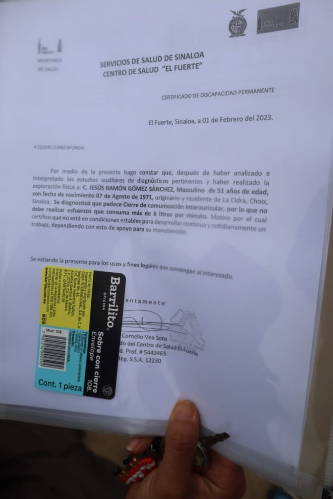 Ramón padece del corazón y busca ser pensionado en Choix 