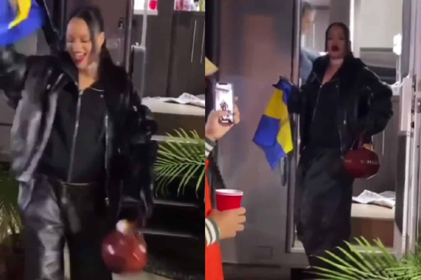 Rihanna también presumió su pancita al terminar el Super Bowl; ¡así fue captada!