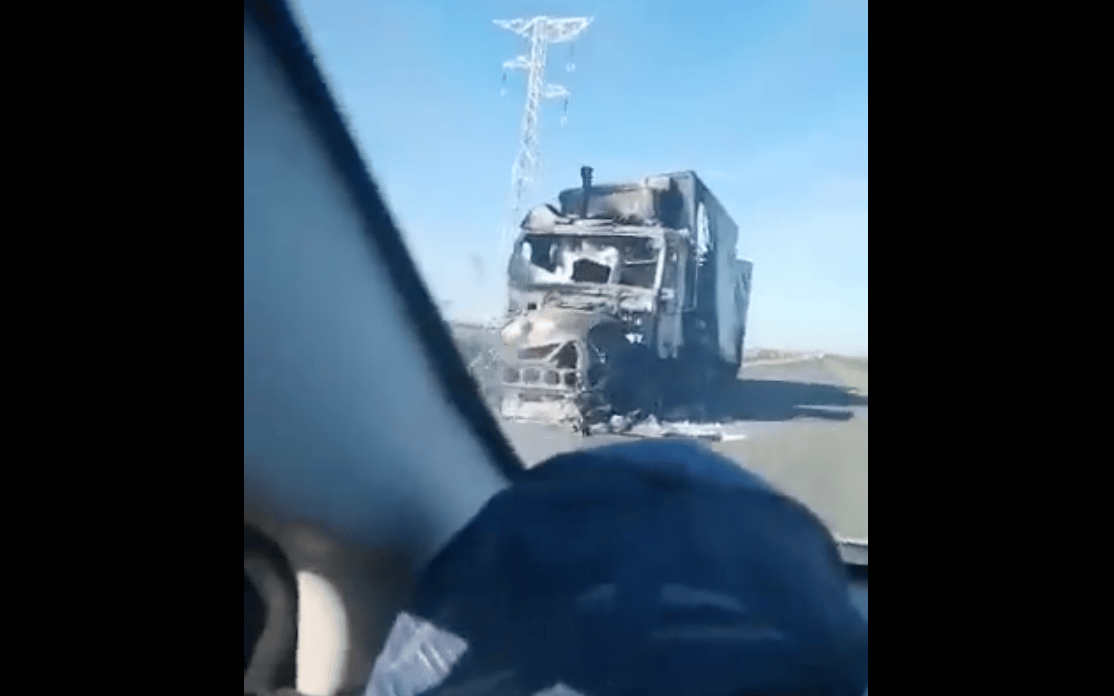 Tráiler incendiado Culiacán