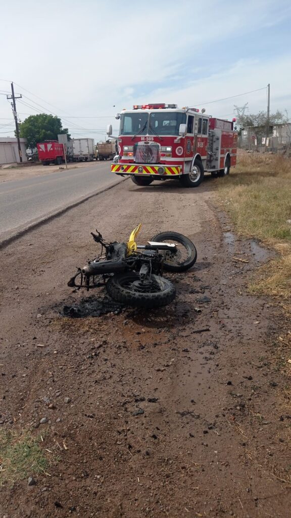 Una moto se incendió
