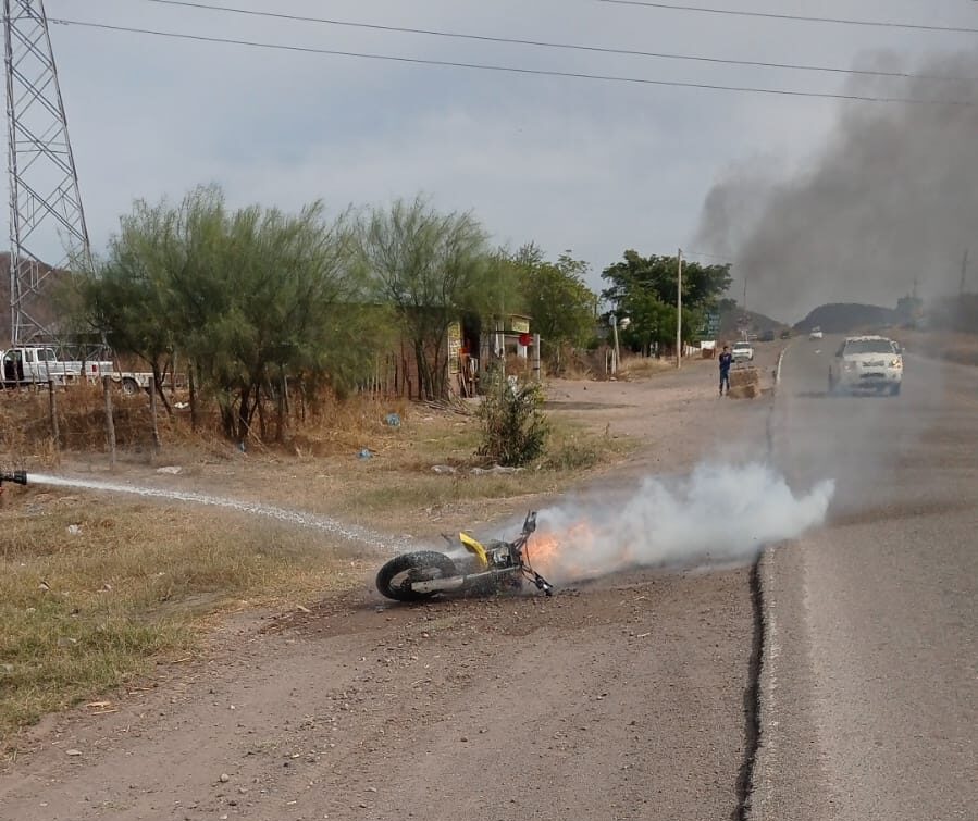 Una moto se incendió