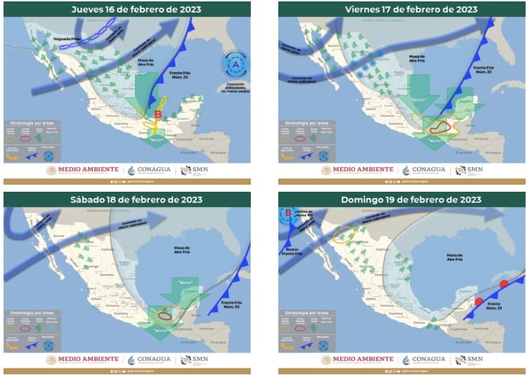Vórtice de núcleo frío ya se marca por el SMN