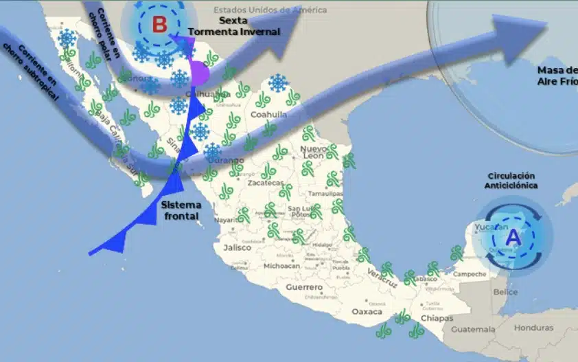 ¡Mucho frío y además lluvias! Sinaloa se prepara para recibir los efectos de la sexta tormenta invernal