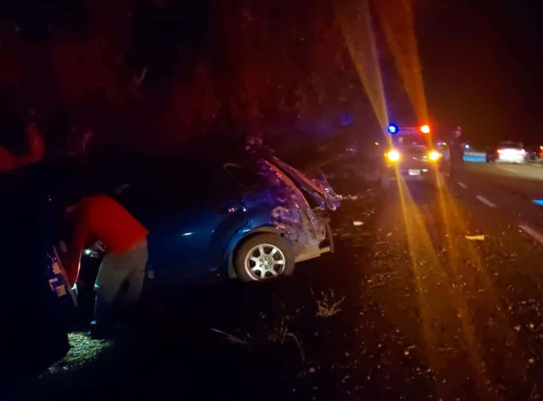 ¡No guardó distancia! Aparatoso choque por carretera a Las Glorias arroja un lesionado