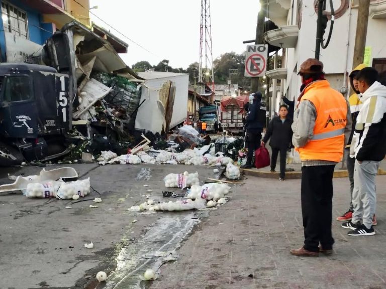 accidente de tráiler en veracruz