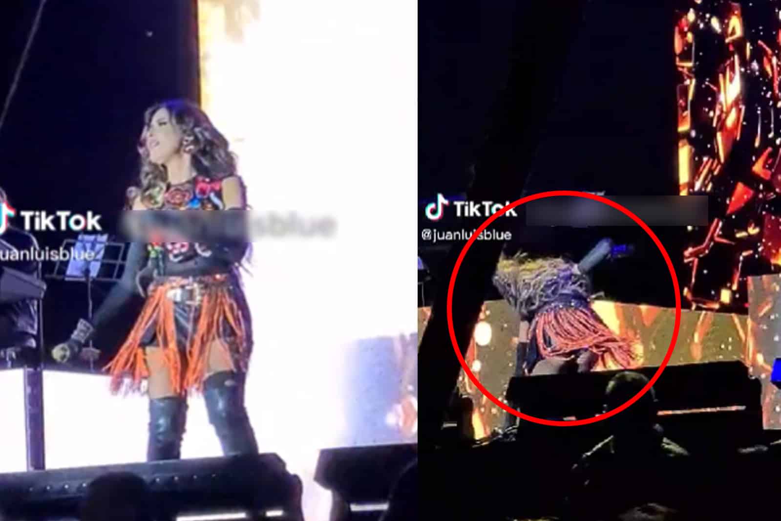 Aparatosa caída de Gloria Trevi en el escenario; dio el juangabrielazo