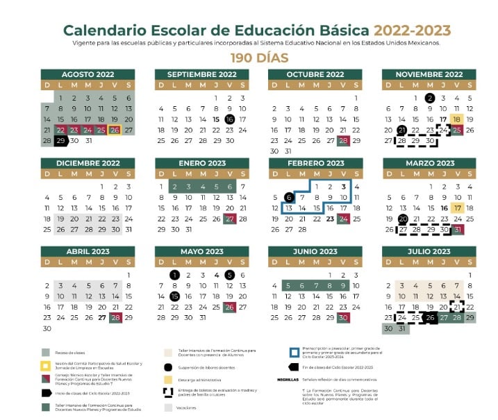Calendario SEP, Vacaciones SS