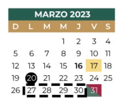 Calendario SEP, Vacaciones SS