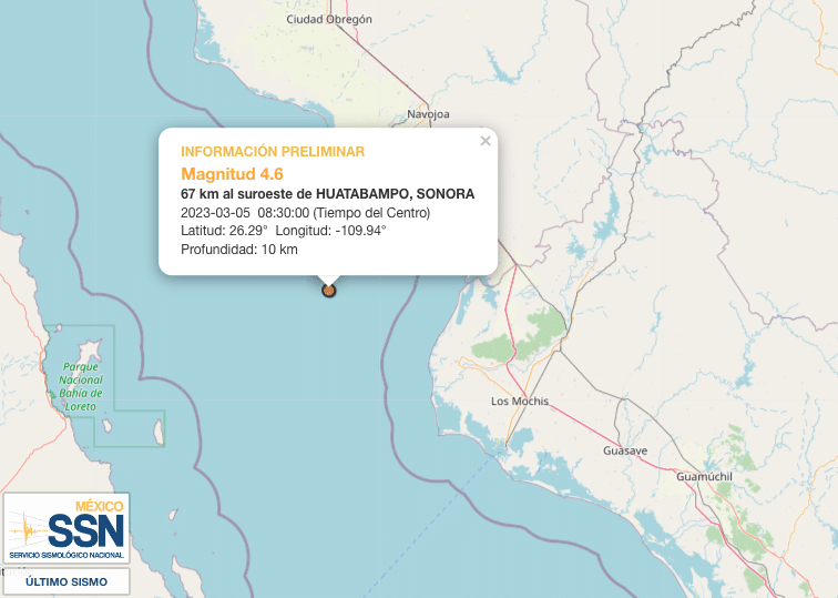 SSN Sismo Huatabampo