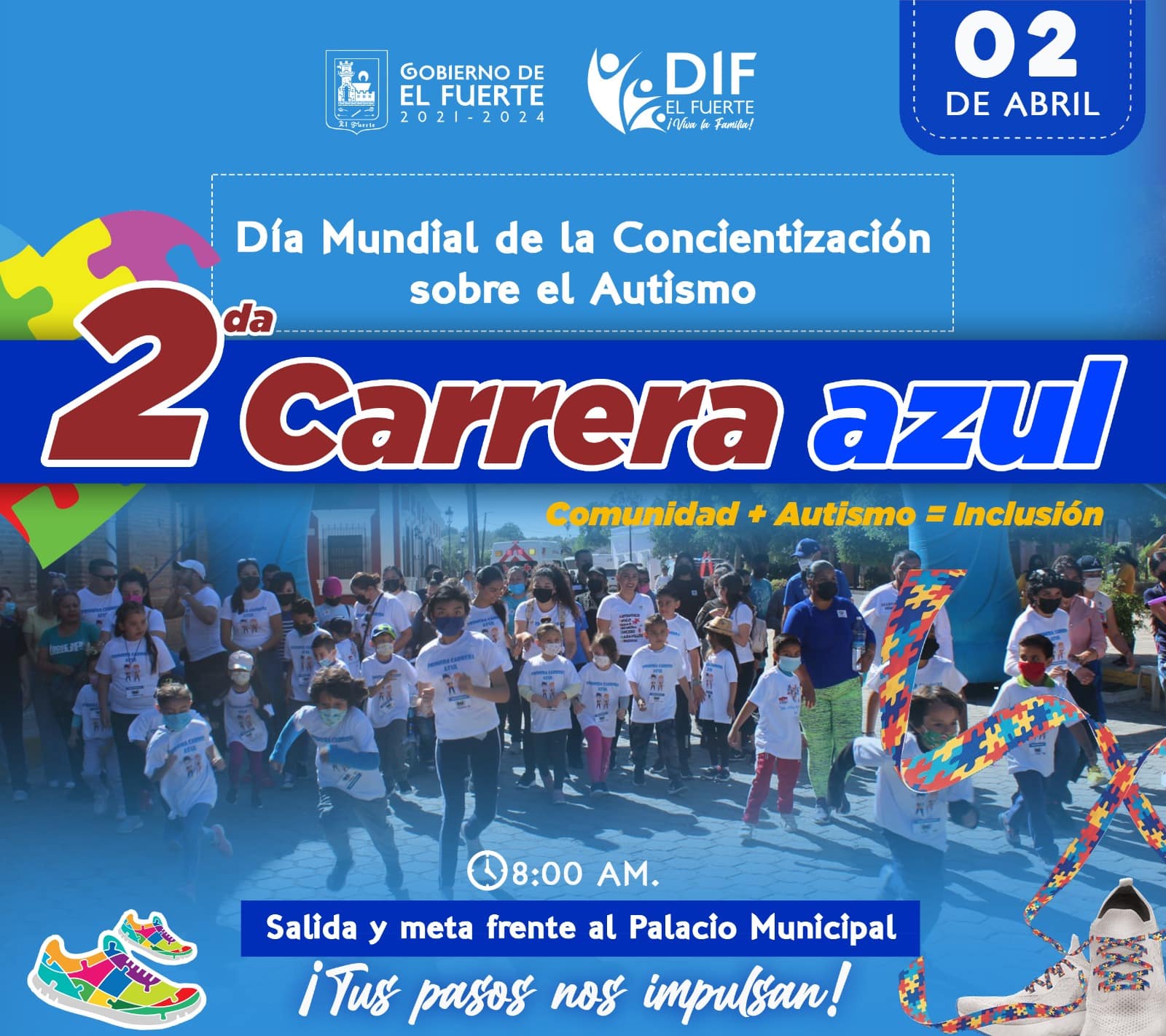 Invitan a participar en la Segunda Carrera Azul para la Concienciación del Autismo en El Fuerte