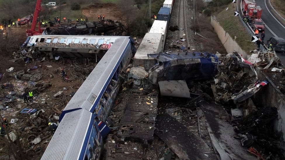 Choque de trenes Grecia