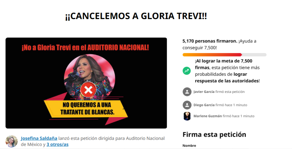 Gloria Trevi cancelada