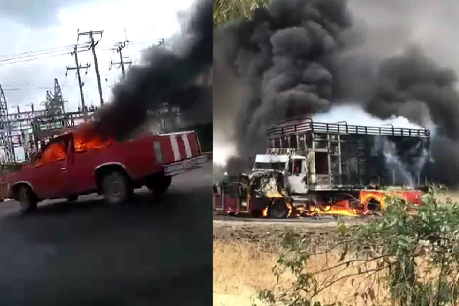 ¡Otra vez! Vehículos incendiados y bloqueos en carreteras de Zacatecas