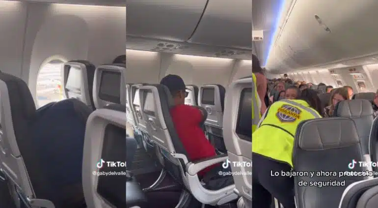 VIDEO: ¡Venía bien borracho! Pasajera no pudo llegar a Mazatlán, un usuario vomitó a mitad del vuelo