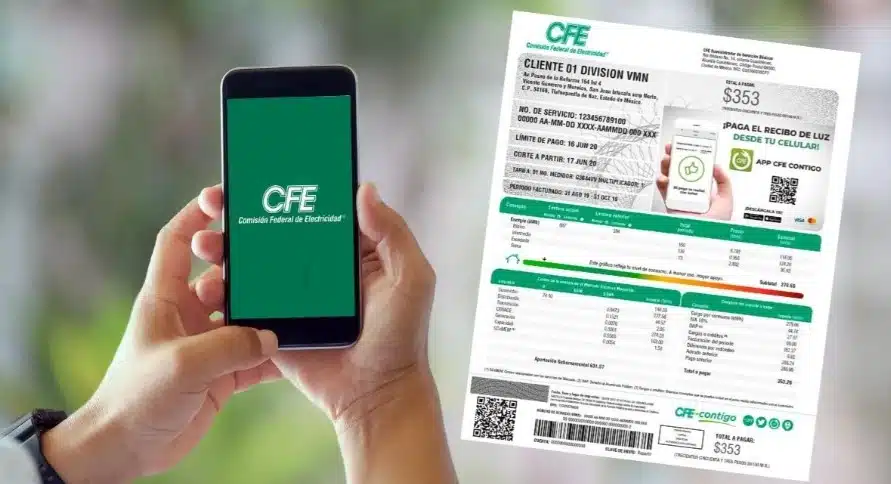 Recibo de CFE y app de CFE