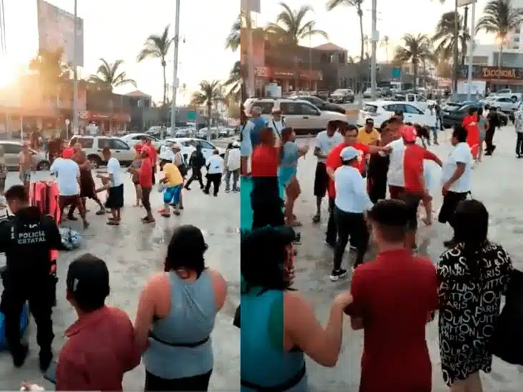 Captan riña campal entre turistas y meseros en Veracruz