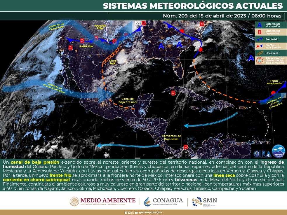 Clima México 15 de abril