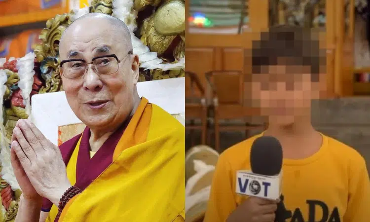 Niño que besó a Dalai Lama