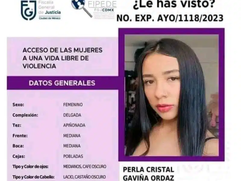 La has visto Buscan a joven de 19 años que desapareció en Tláhuac; se llama Perla Cristal