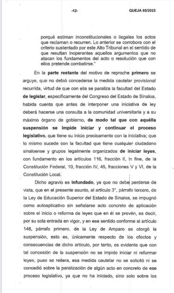 Ley Orgánica de la UAS