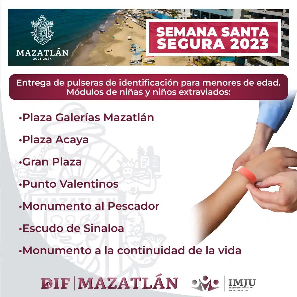 Esta Semana Santa habrá 7 módulos de atención para menores extraviados en Mazatlán