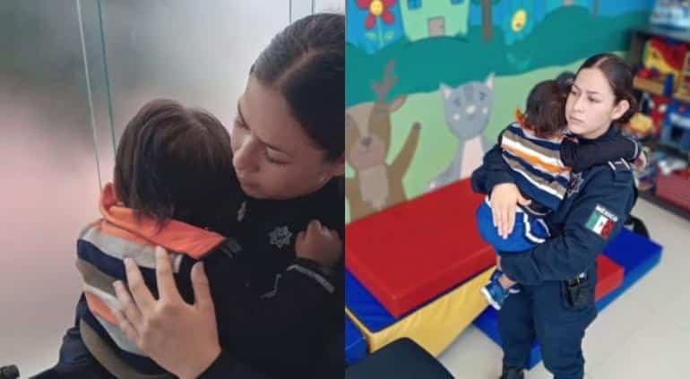 VIDEO: ¡Inconcebible! Niño de dos años deambula por calles de NL; sus padres estaban en una fiesta