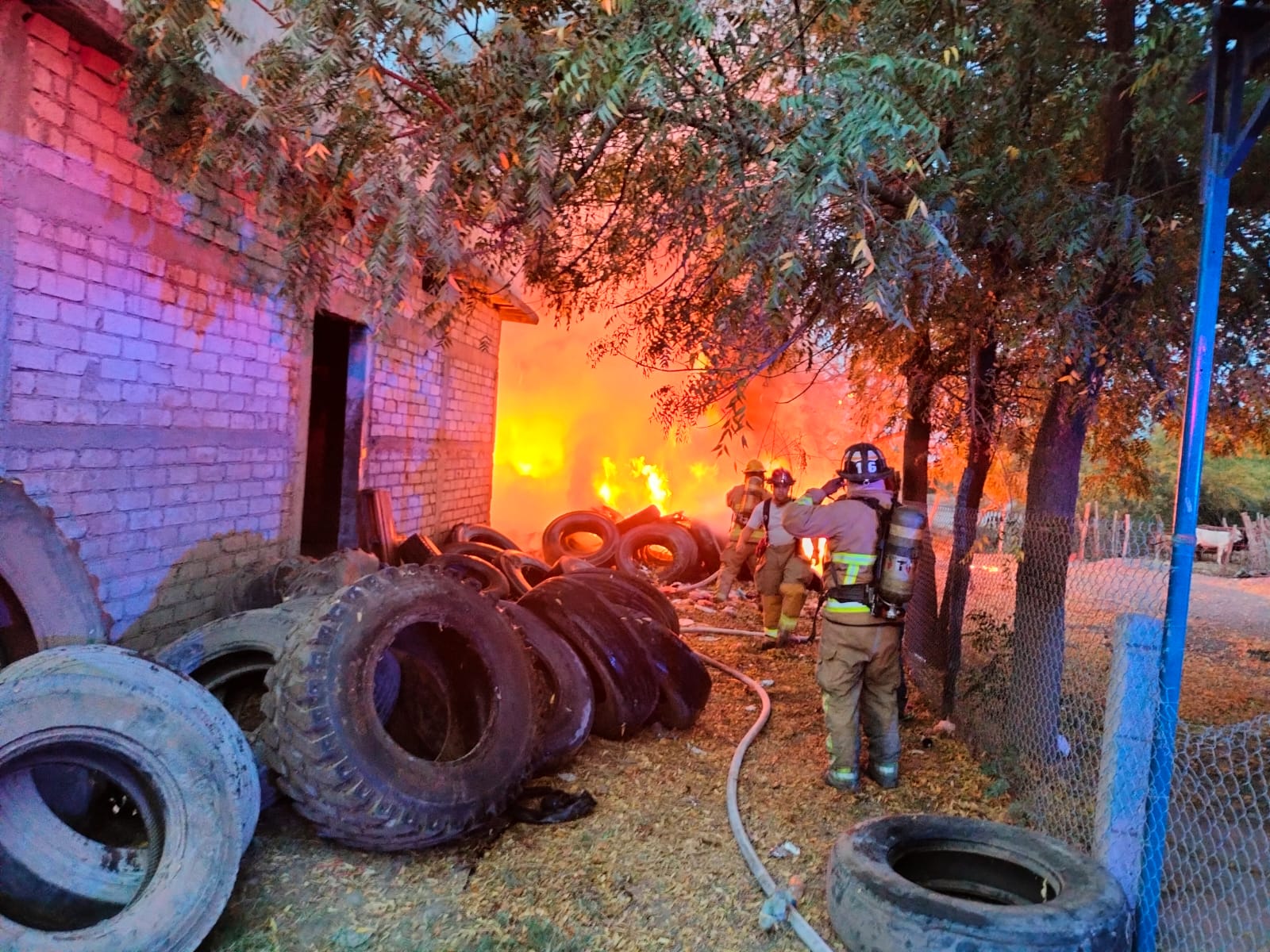 ¡No quedó nada! Voraz incendio consume una vulcanizadora en Guasave