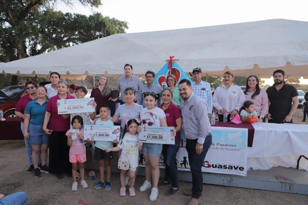 Con cometas y papalotes niños y niñas adornan el cielo de Guasave