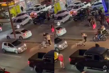 Video: ¡Pudo ser una desgracia! De una patada noquean a hombre en la Zona Dorada de Mazatlán