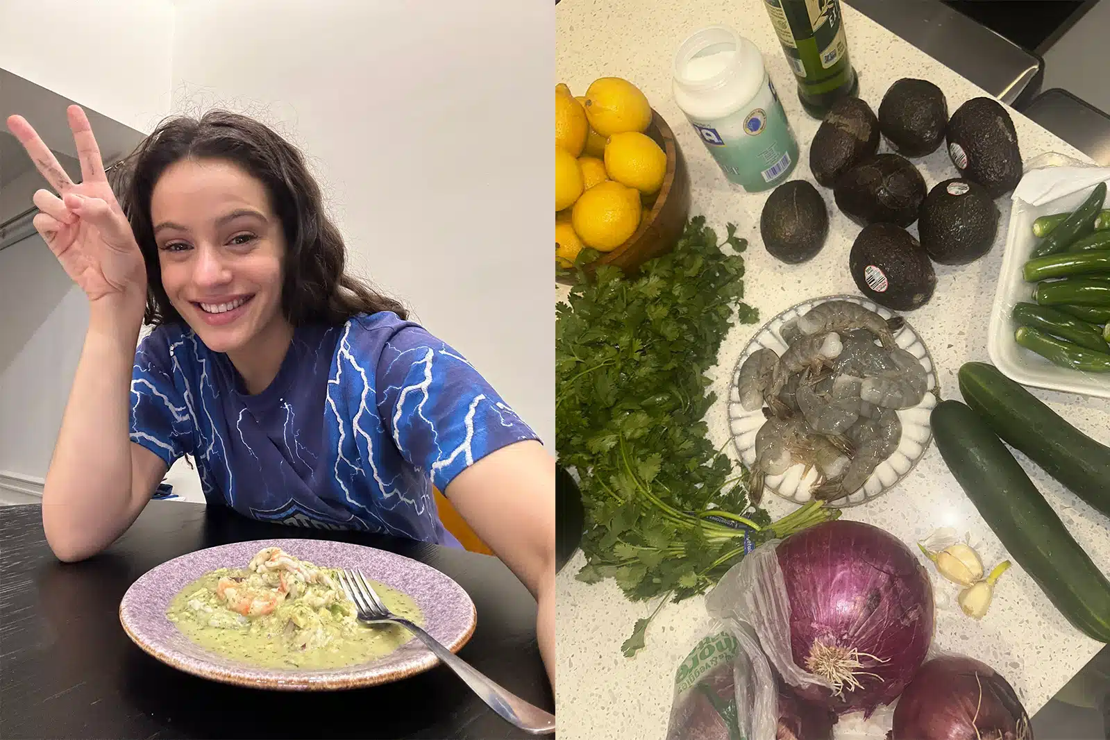 ¡Sueño cumplido! Rosalía hace aguachile desde casa