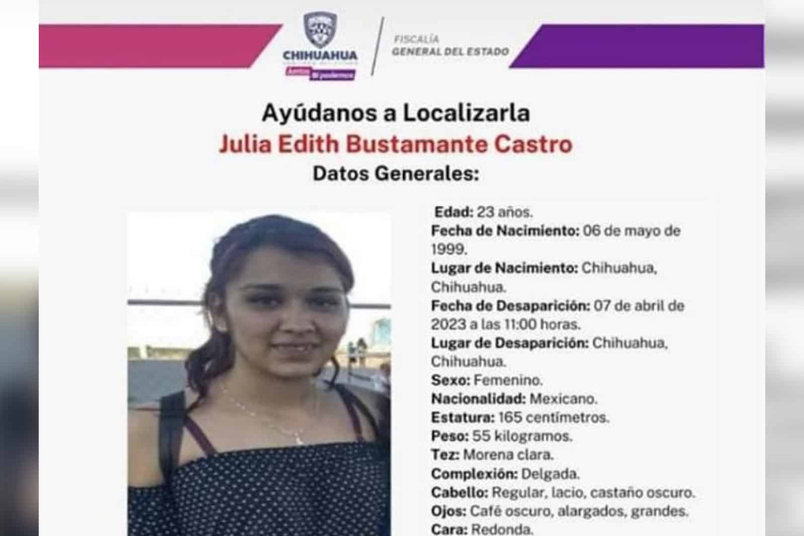 ¡Tenía 23 años de edad! Localizan el cadáver de Julia Edith; llevaba días desaparecida